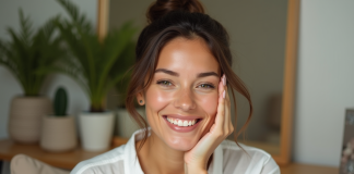 Vitamine E : l’alliée incontournable pour une peau radieuse Femme appliquant un serum vitamine e sur le visage