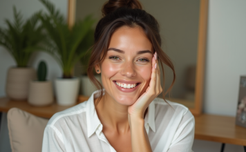 Vitamine E : l’alliée incontournable pour une peau radieuse Femme appliquant un serum vitamine e sur le visage