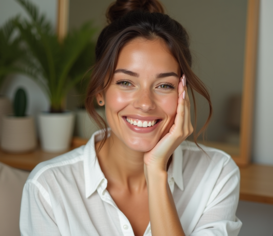Vitamine E : l’alliée incontournable pour une peau radieuse Femme appliquant un serum vitamine e sur le visage
