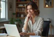 Asos : propriétaire actuel de la marque et actualités associées Jeune femme stylée travaillant sur son ordinateur dans un espace créatif