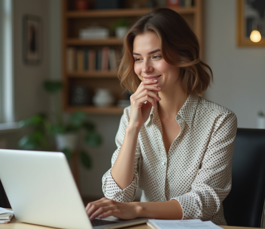 Asos : propriétaire actuel de la marque et actualités associées Jeune femme stylée travaillant sur son ordinateur dans un espace créatif