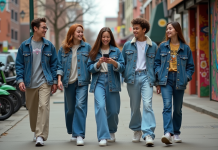 Mode de la génération Z : tendances et habitudes vestimentaires en 2025 Groupe d'amis gen z dans la ville avec graffitis
