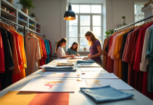 Studio de mode moderne avec collections prêt à porter