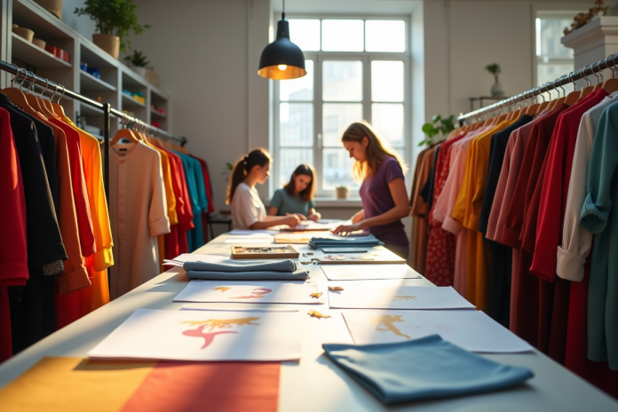 Studio de mode moderne avec collections prêt à porter